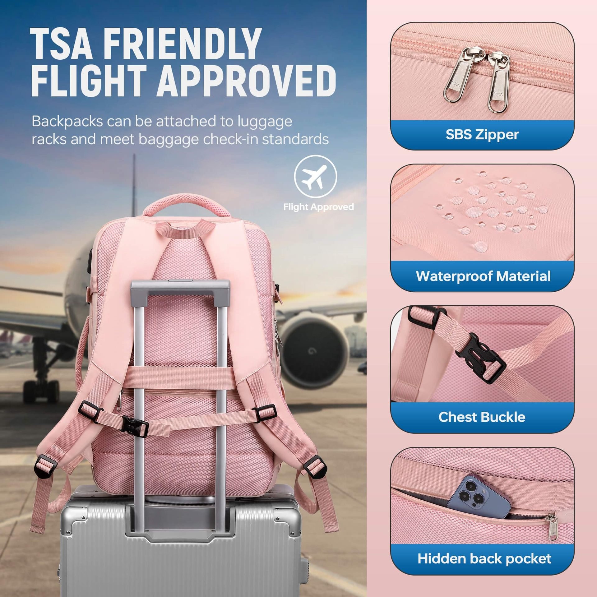 Large Capacity Bag Multifunctional Travel Backpack USB Port Waterproof Anti-Theft 16 Inch Laptop Backpack