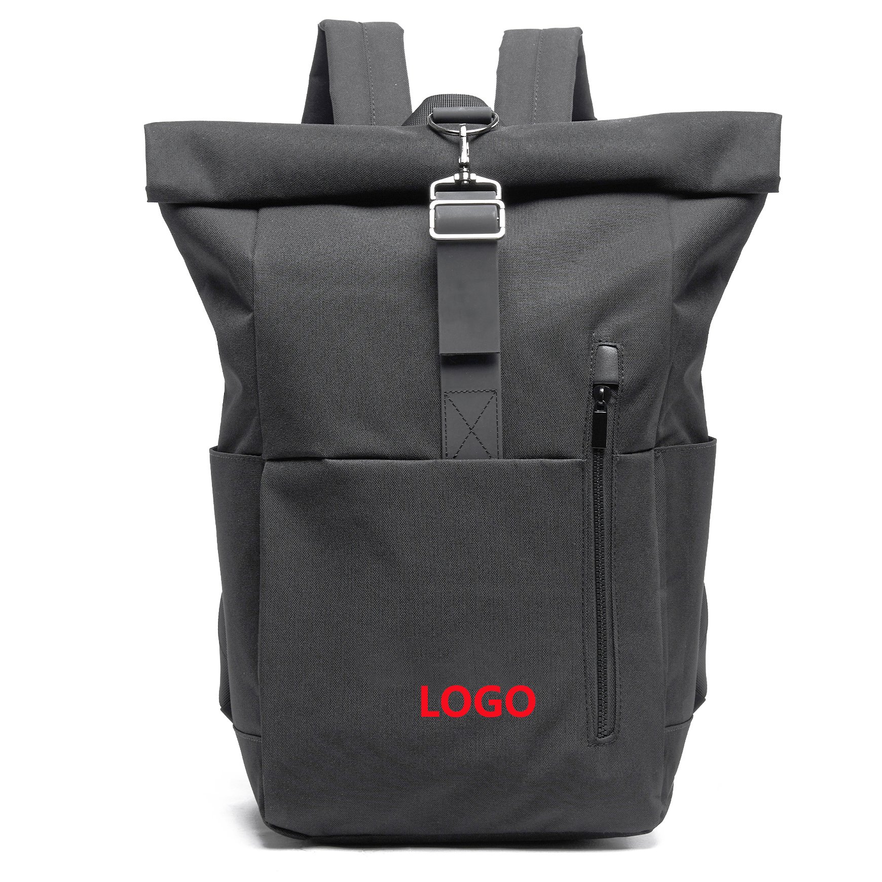 600D Nylon Travel Tuck Pack Rolltop Laptop Backpack Bag For Men Casual Rolltop Rucksack
