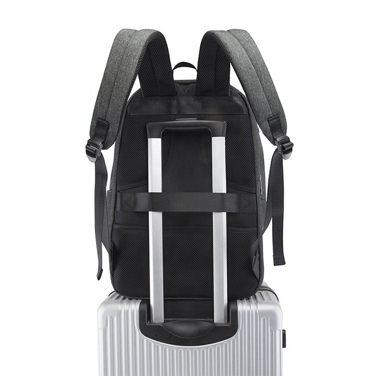 Large Capacity Waterproof Oxford Durable Anti-theft Mens Business Travel USB Charging Port Laptop Backpack with Reflective Strip