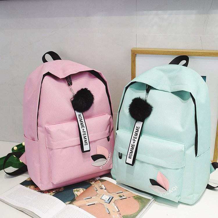 2024 Fashion Leaf Backpack Female School Student School bag Korean Version Simple Large Capacity Travel Backpacks Wholesale