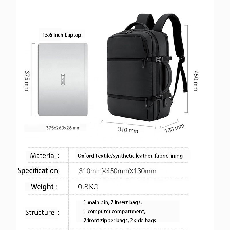 New Custom Logo Waterproof Anti Theft Travel Student School Computer Bag 15.6 Inch Men Laptop Backpack Bags