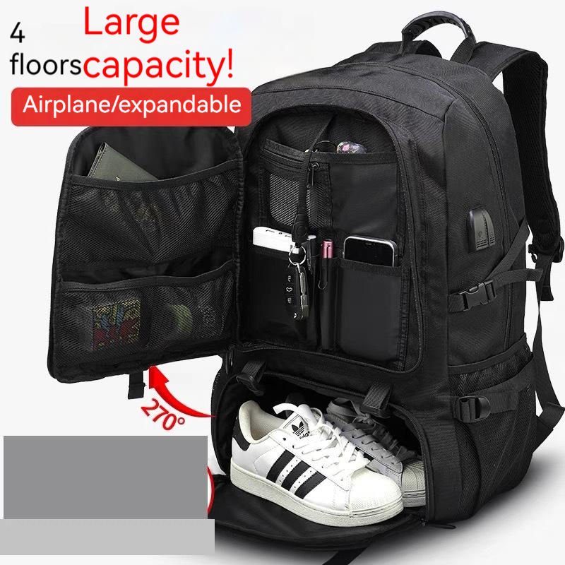 Custom logo Large Capacity multifunction nylon 17 18 Inch USB charger backpack Business Travel Computer Backpack Laptop Backpack