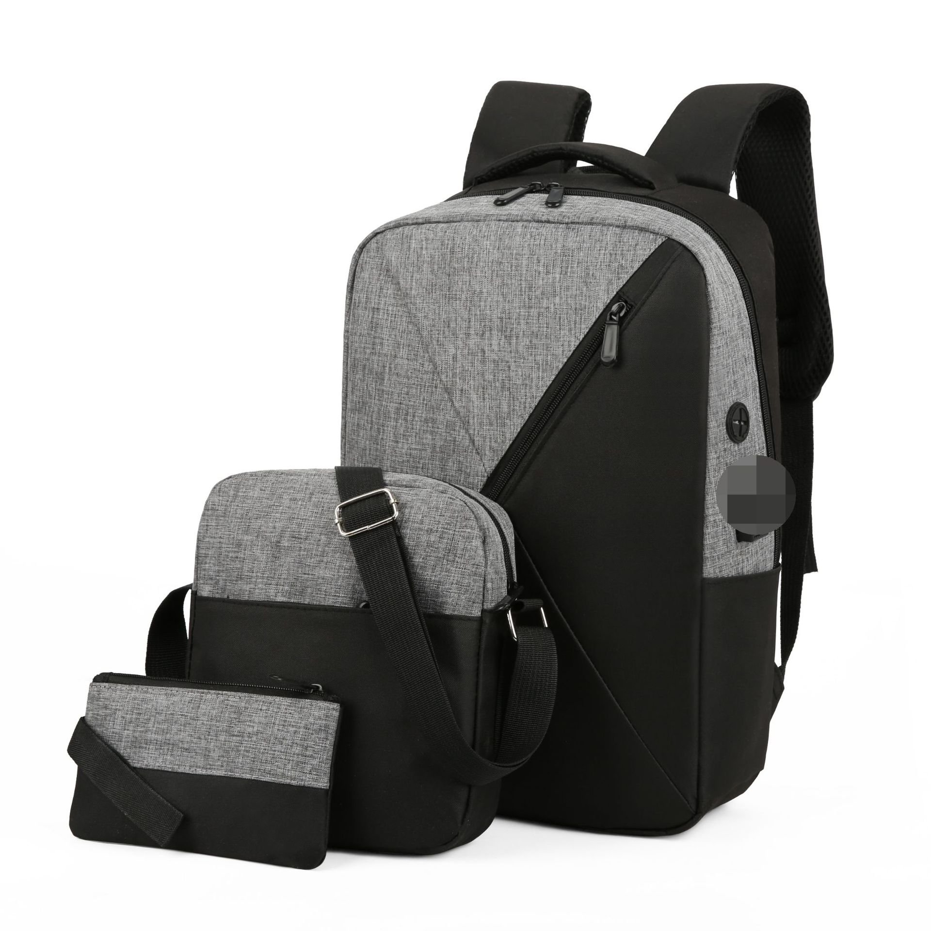 custom logo casual sports backpacks leisure travel business nylon backpack school bag 3 sets backpack bag set for teenager