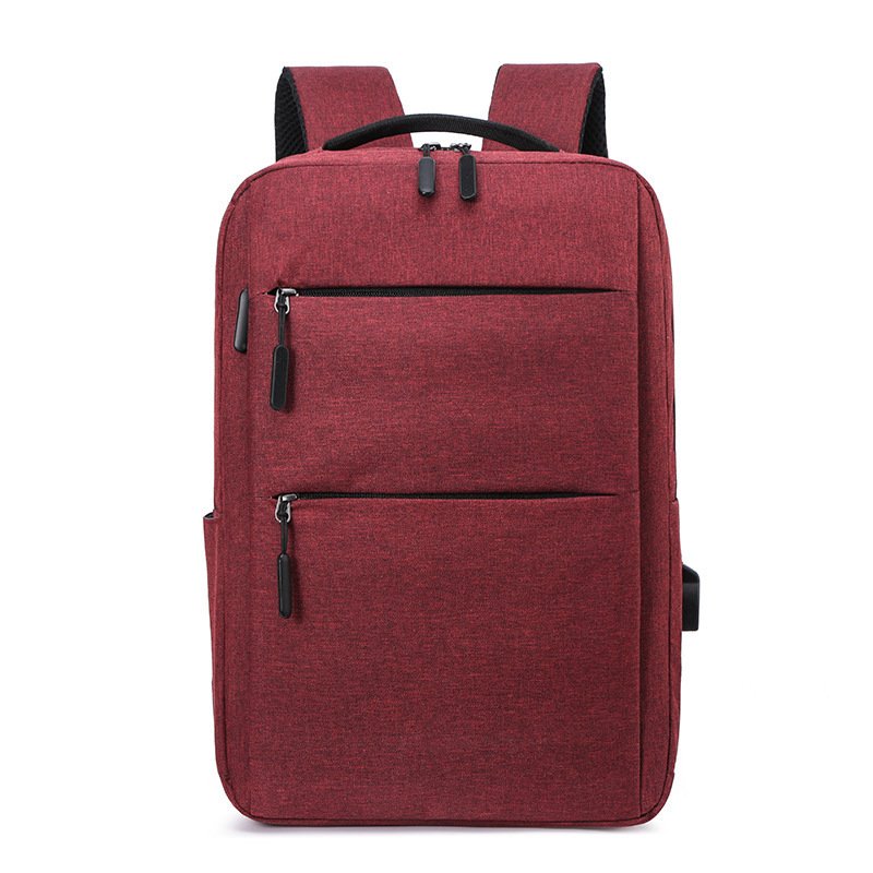 Customized LOGO Backpack Waterproof USB Charger Port Laptop Bag Business Backpack School Bags Male and Female Students Polyester