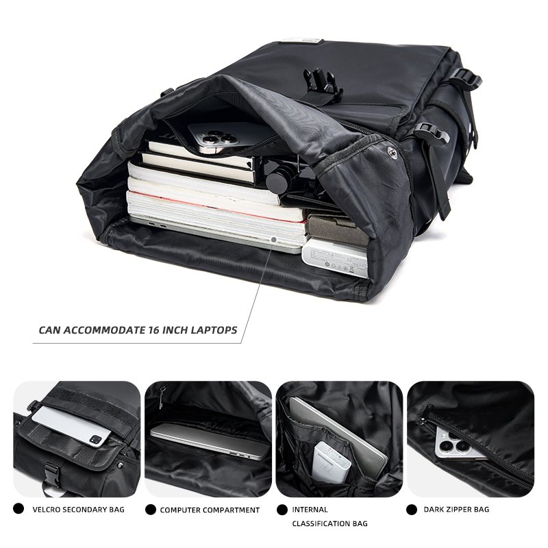 MOYYI Cycling Rolltop Bags For Men Laptop Backpack Minimalist Style Men's Rolltop Backpack