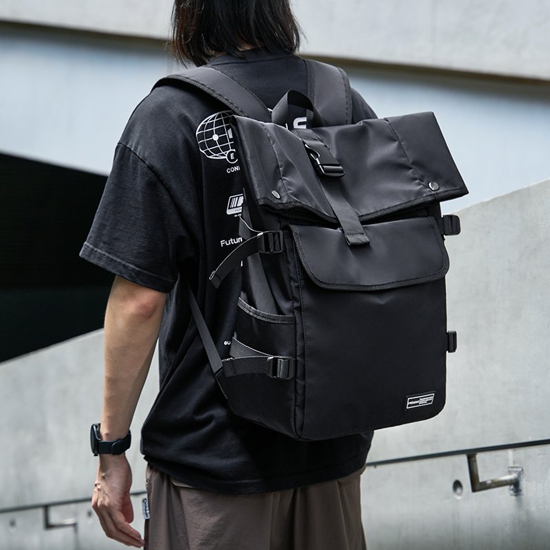 MOYYI Cycling Rolltop Bags For Men Laptop Backpack Minimalist Style Men's Rolltop Backpack