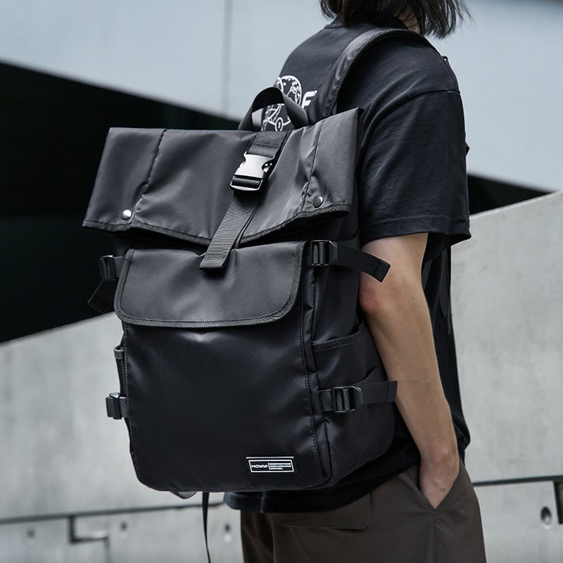 MOYYI Cycling Rolltop Bags For Men Laptop Backpack Minimalist Style Men's Rolltop Backpack
