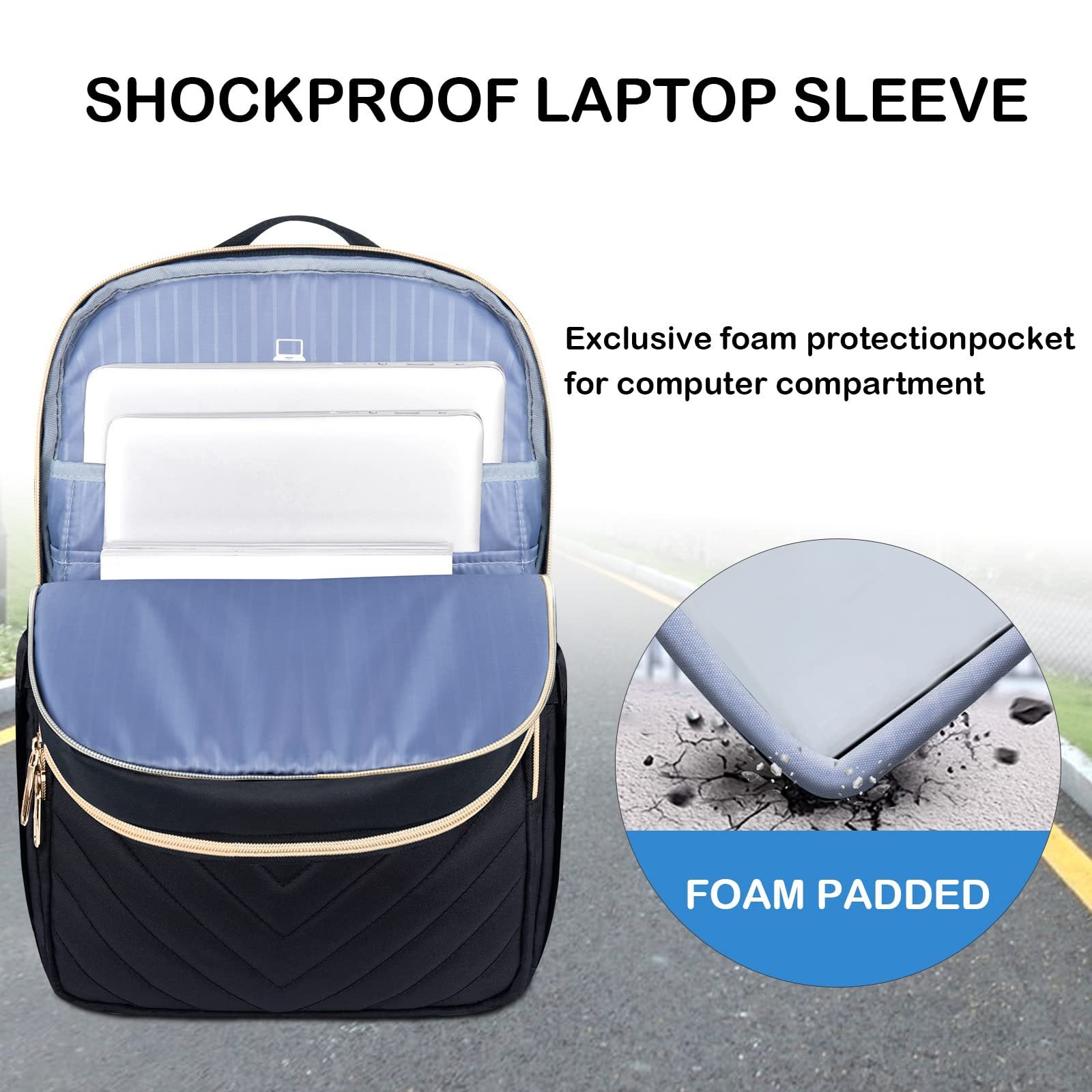 Custom Logo Quilting Travel Casual Daypacks Laptop Backpack for Women Work Computer Business Bag with USB Port
