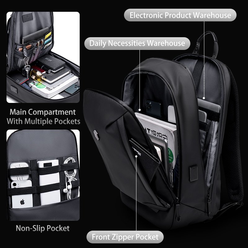 2023 Arctic Hunter Custom Usb Charging Men Back Pack Bagpack Notebook Bags Business Laptop Backpack anti-theft backpack