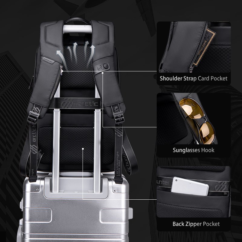 2023 Arctic Hunter Custom Usb Charging Men Back Pack Bagpack Notebook Bags Business Laptop Backpack anti-theft backpack