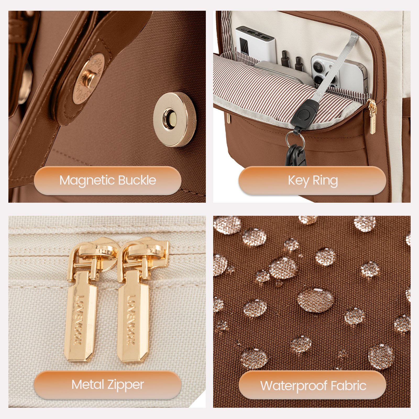 LOVEVOOK Waterproof Stylish Designer Travel Fashion Flip Laptop Backpack School Business Work College Laptop Backpack with USB