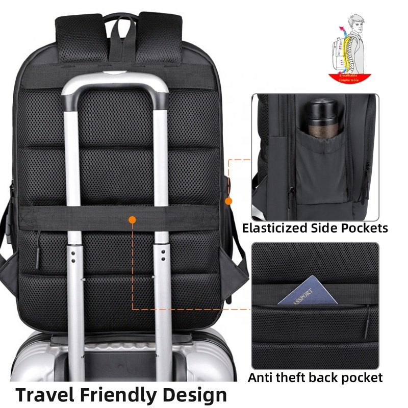Man Back Pack School Bag Anti Theft Large Laptop Backpack with Usb Custom Logo Waterproof Polyester OEM ODM Service Oxford Male