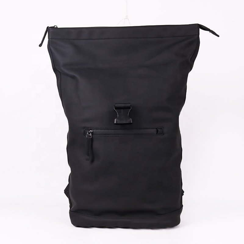 CHANGRONG Custom Black Outdoor Camping Travel Sport Roll Top Laptop Backpack Bag Waterproof