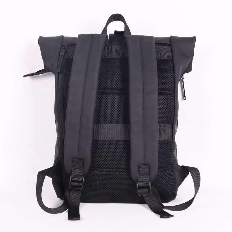 CHANGRONG Custom Black Outdoor Camping Travel Sport Roll Top Laptop Backpack Bag Waterproof