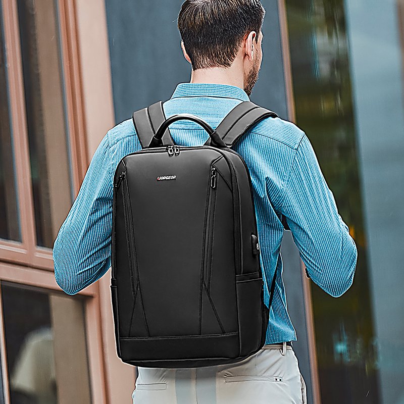 2024 New Men's Backpack Black Business Office Laptop Backpacks Travel Bag with usb Daily Life for Outdoor