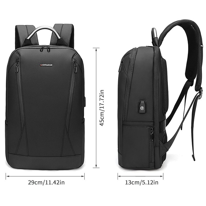 2024 New Men's Backpack Black Business Office Laptop Backpacks Travel Bag with usb Daily Life for Outdoor