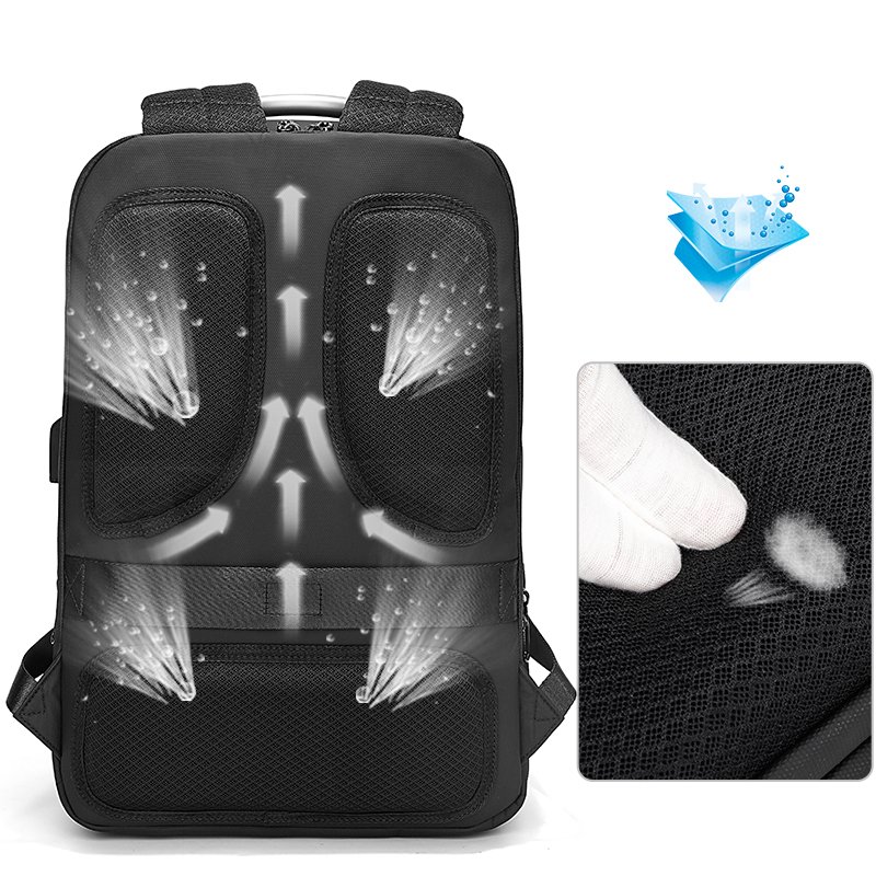 2024 New Men's Backpack Black Business Office Laptop Backpacks Travel Bag with usb Daily Life for Outdoor