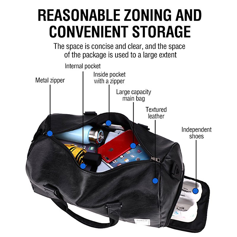 custom logo luxury large quality crossbody sport weekender overnight duffel pu leather gym duffle travel bags for men boy