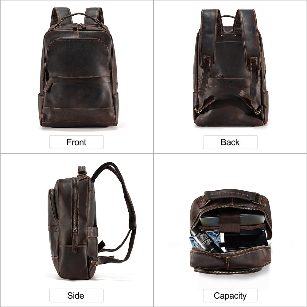 Custom Large Capacity Leather Laptop Bags For Men Backpack Office Computer Bag Laptop Backpack