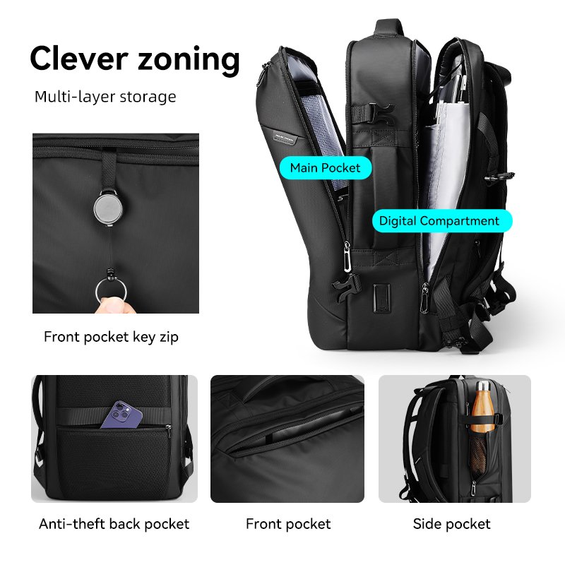 Mark Ryden Wholesale customizable men's large number of shoulder travel backpack Multi-function Laptop Backpacks G1_MR9907