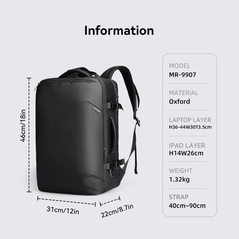 Mark Ryden Wholesale customizable men's large number of shoulder travel backpack Multi-function Laptop Backpacks G1_MR9907