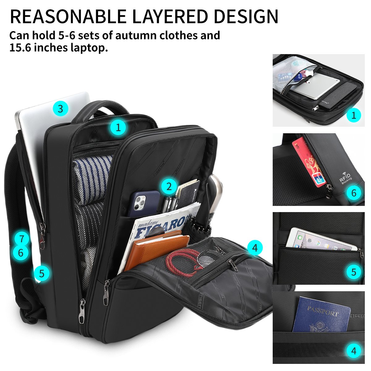 wholesale wet&dry bag 180 angle full open waterproof men bag packs factory fashion business office luggage laptop backpack