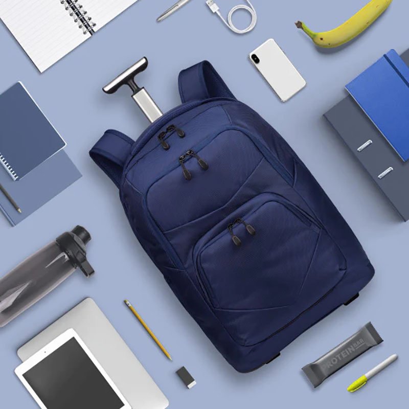 Custom Waterproof Carry on Luggage Business Computer Bag Durable Trolley Suitcase Wheeled Rolling Laptop Backpack for Men