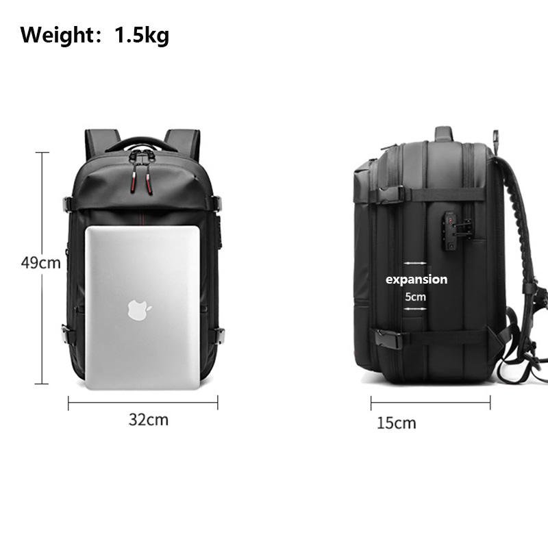 Air Tight Vacuum Compression Sac a dos Expandable waterproof Anti-theft bag Multi-function Custom Logo travel laptop backpacks
