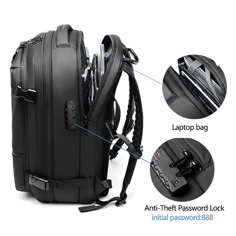 Air Tight Vacuum Compression Sac a dos Expandable waterproof Anti-theft bag Multi-function Custom Logo travel laptop backpacks