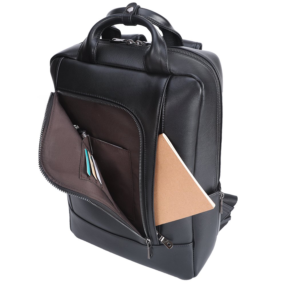 2024 New Arrival Men's Fashion Cowhide Computer Backpack Full Grain Genuine Cow Real Leather Stylish Laptop Bag for Men