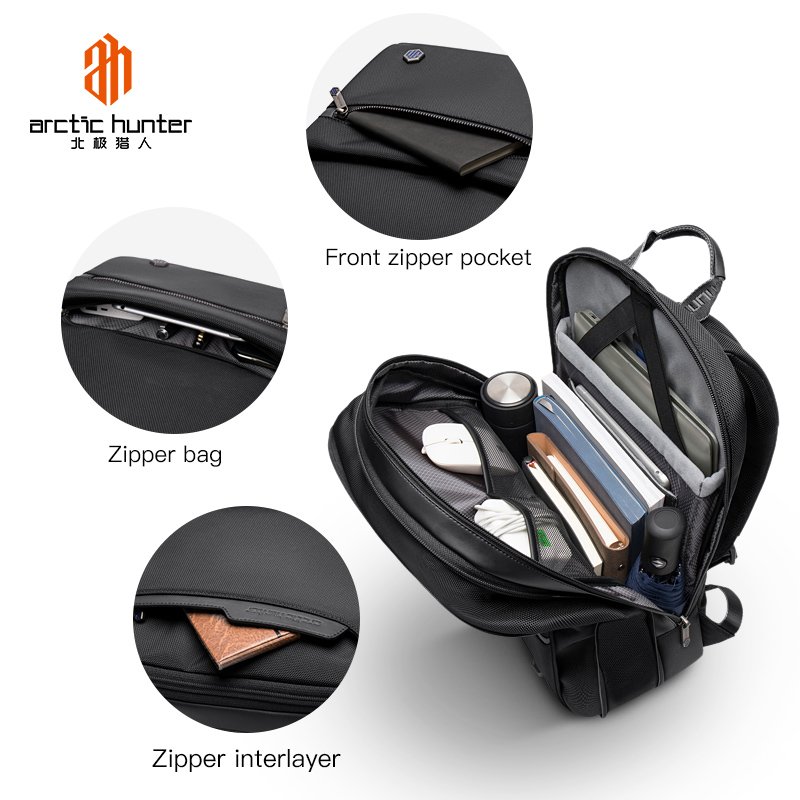 Arctic Hunter Expandable Back Pack Wholesale Business Custom Waterproof Smart Bagpack Laptop Bags Men Backpack Leather Laptop