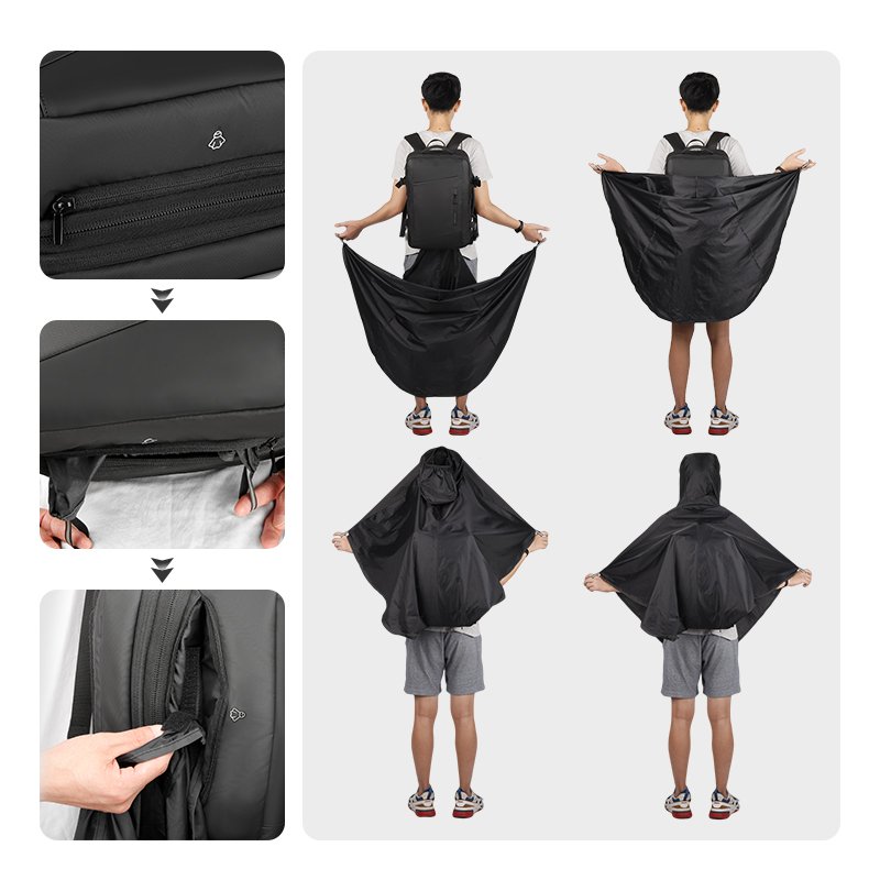 Emergency raincoat Laptop Backpacks with Usb Charging Port Bag travel backpack Wholesale Customization