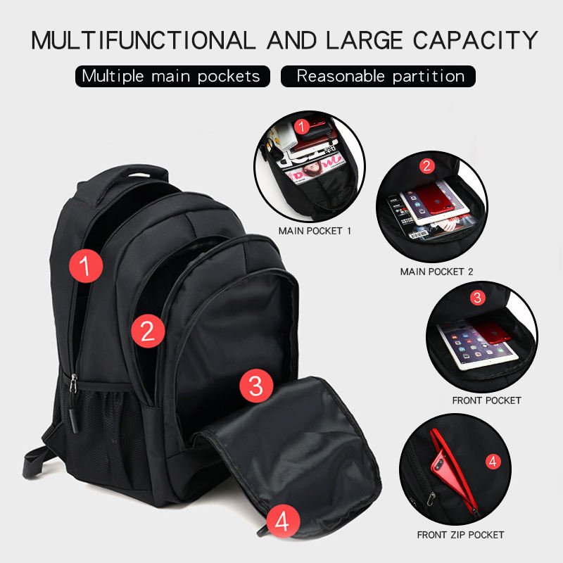 New Factory Custom Logo Waterproof Laptop Backpack Nylon Oxford Unisex Laptop Backpack Travel Backpack School Bags