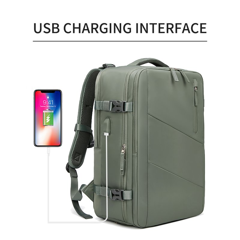 2023 Custom Men Woman Travelling USB Recharging Buckle 16 Inches Backbag Business Waterproof Laptop Backpack Bag