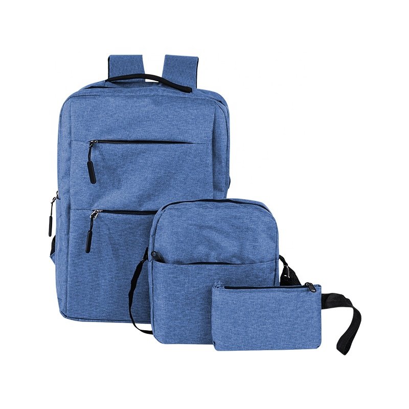ISO BSCI factory wholesale customized waterproof polyester business laptop bags set nylon 3 pcs set business laptop backpacks