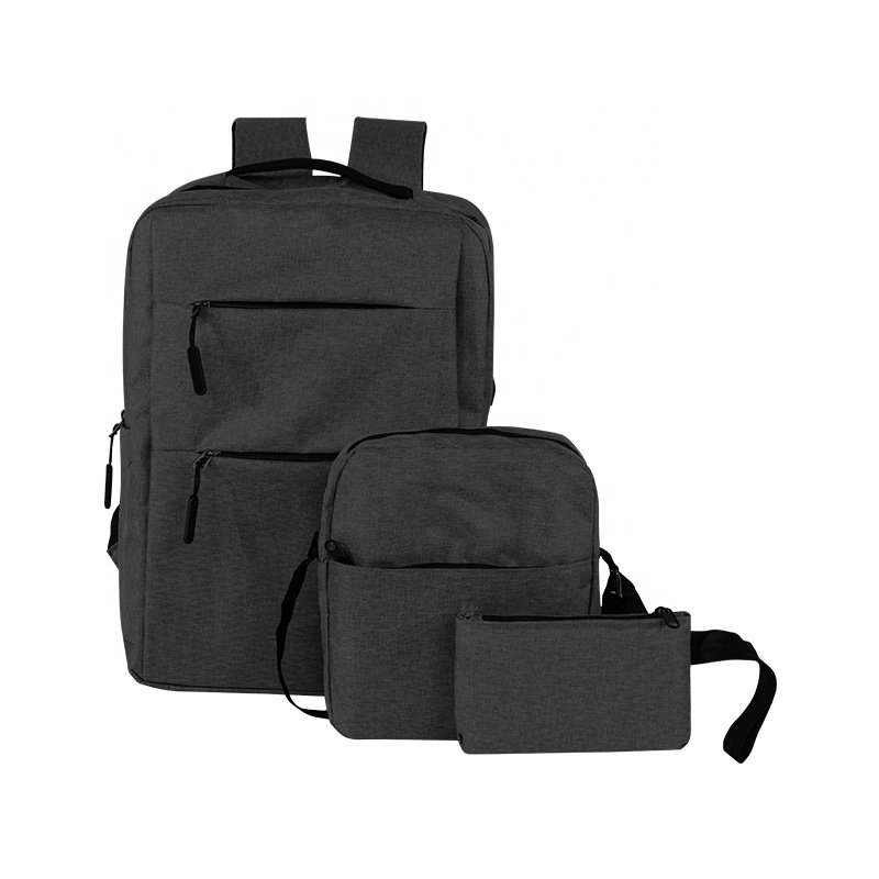ISO BSCI factory wholesale customized waterproof polyester business laptop bags set nylon 3 pcs set business laptop backpacks