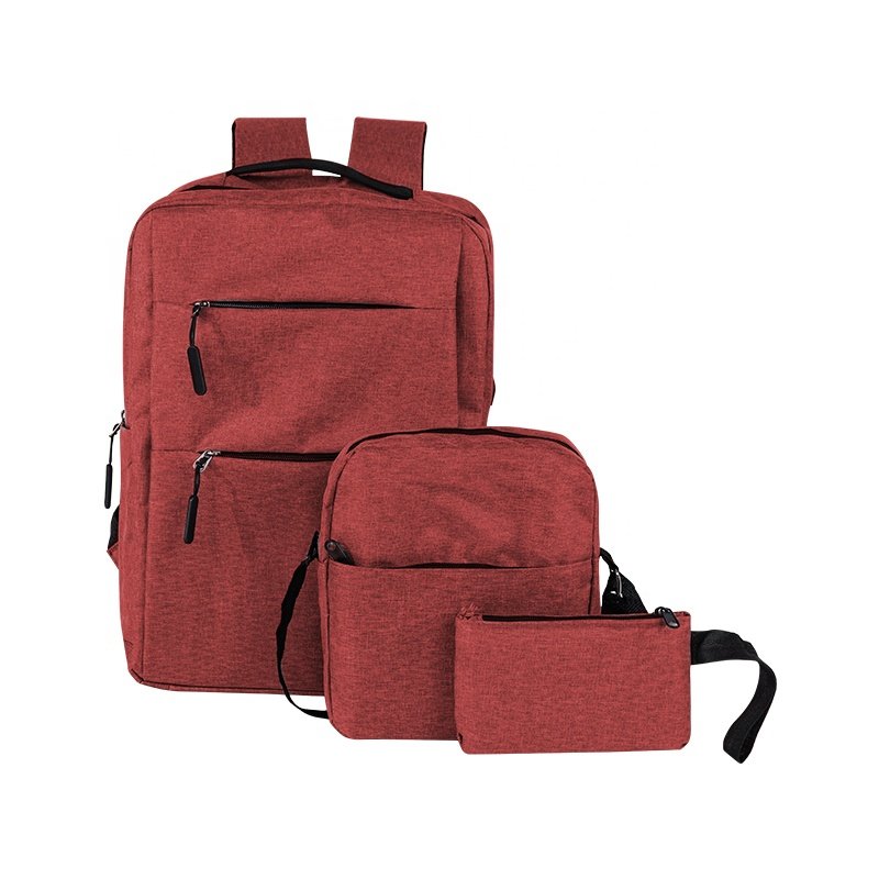 ISO BSCI factory wholesale customized waterproof polyester business laptop bags set nylon 3 pcs set business laptop backpacks