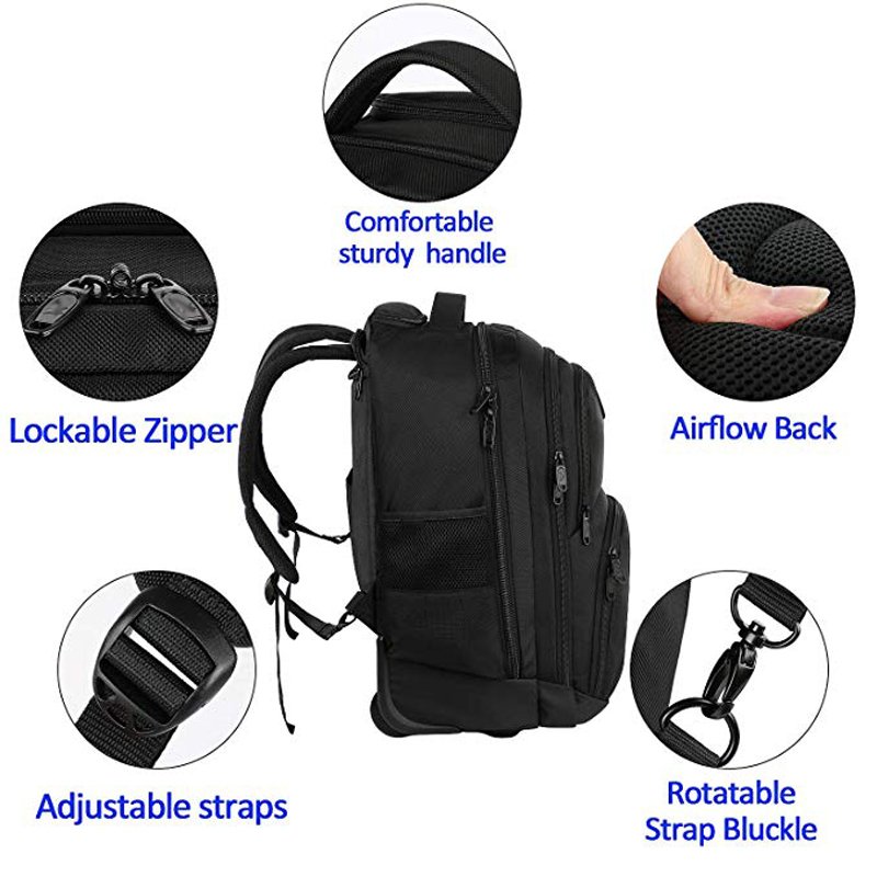 Luggage Business Backpack with Wheels Travel-Friendly Rolling Laptop Backpack for Men Women