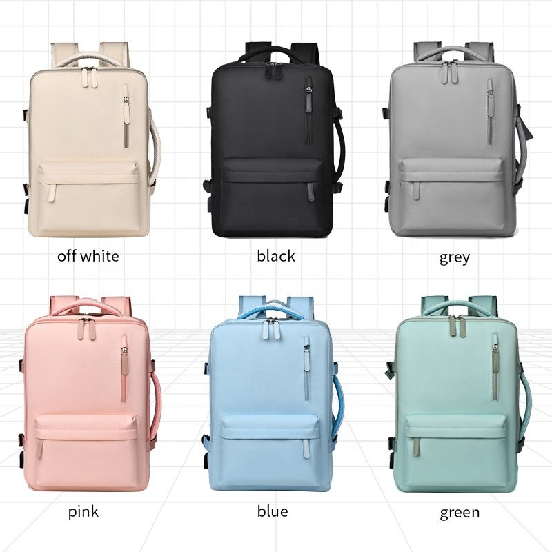 Bolso Para custom logo big capacity recycled USB anti-theft laptop travel backpack for men nylon pink womens college backpack