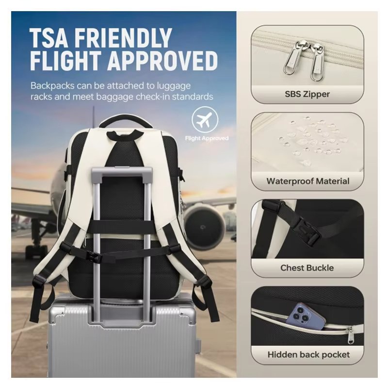 Factory Custom Outdoor Luggage High Quality Travel Business Backpack Bag Mens Extendable Laptop Backpack