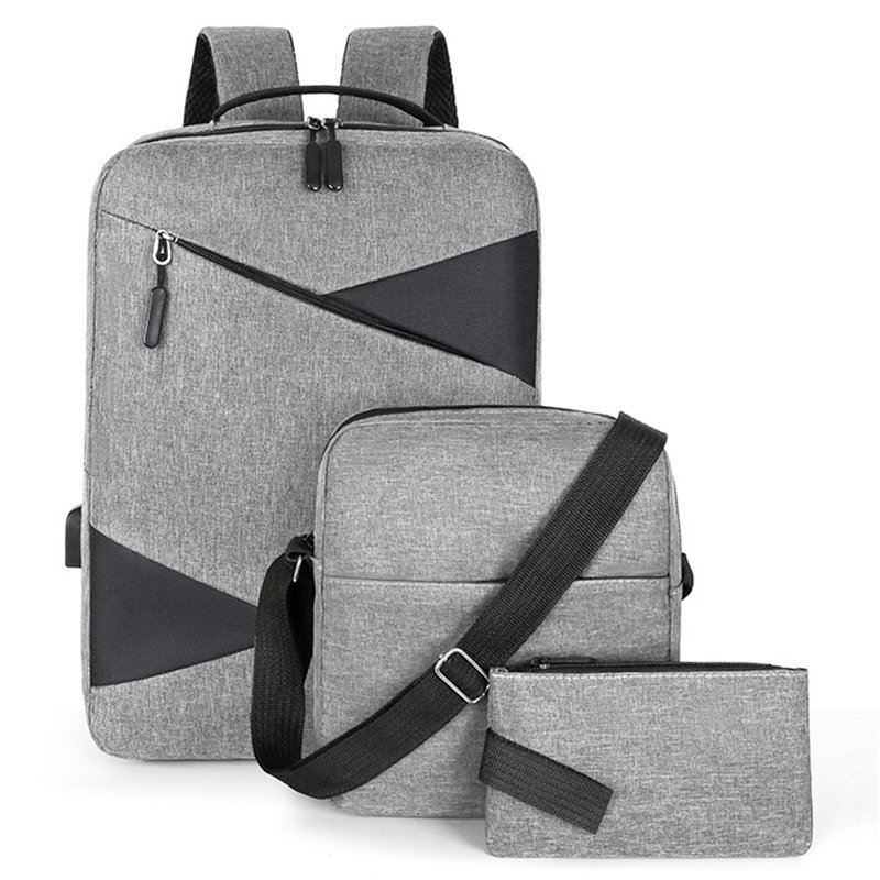 KBW600 Nylon Laptop Bag Business Commuting Business Trip Backpack USB Casual Men Travel Three Sets of Shoulder Bag