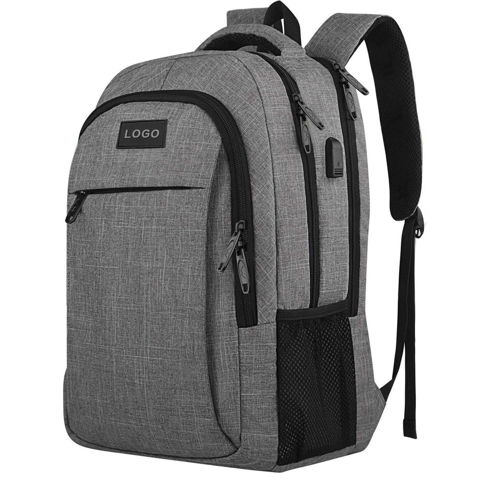 Unisex Water Resistant Anti-Theft Laptop Backpack with USB Charging Port Daily Use Polyester Lining for Men and Women