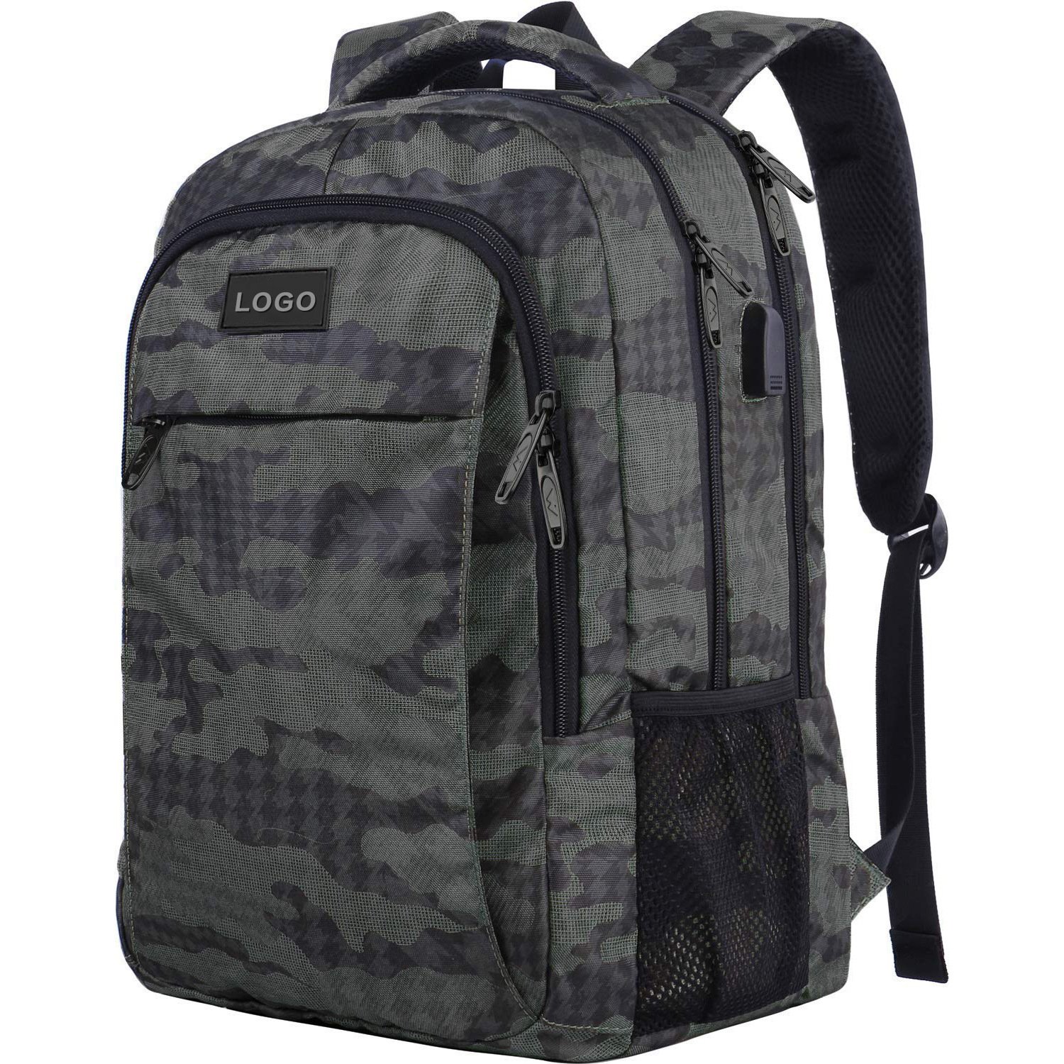 Unisex Water Resistant Anti-Theft Laptop Backpack with USB Charging Port Daily Use Polyester Lining for Men and Women