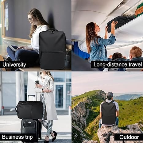 Vacuum Compression Travel Backpack Business USB Charging Port Laptop Backpack Water Resistant with Airback for Women Men