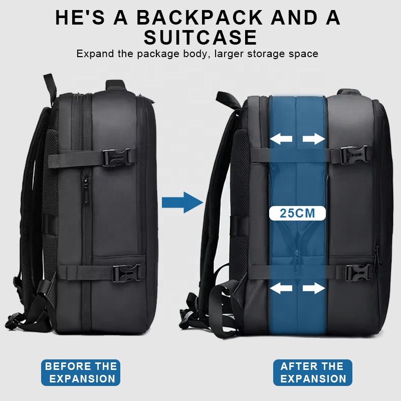 Factory Custom Backpack Outdoor Best Laptop Backpack Bag For Men Expandable Waterproof Business Travel Backpack with USB