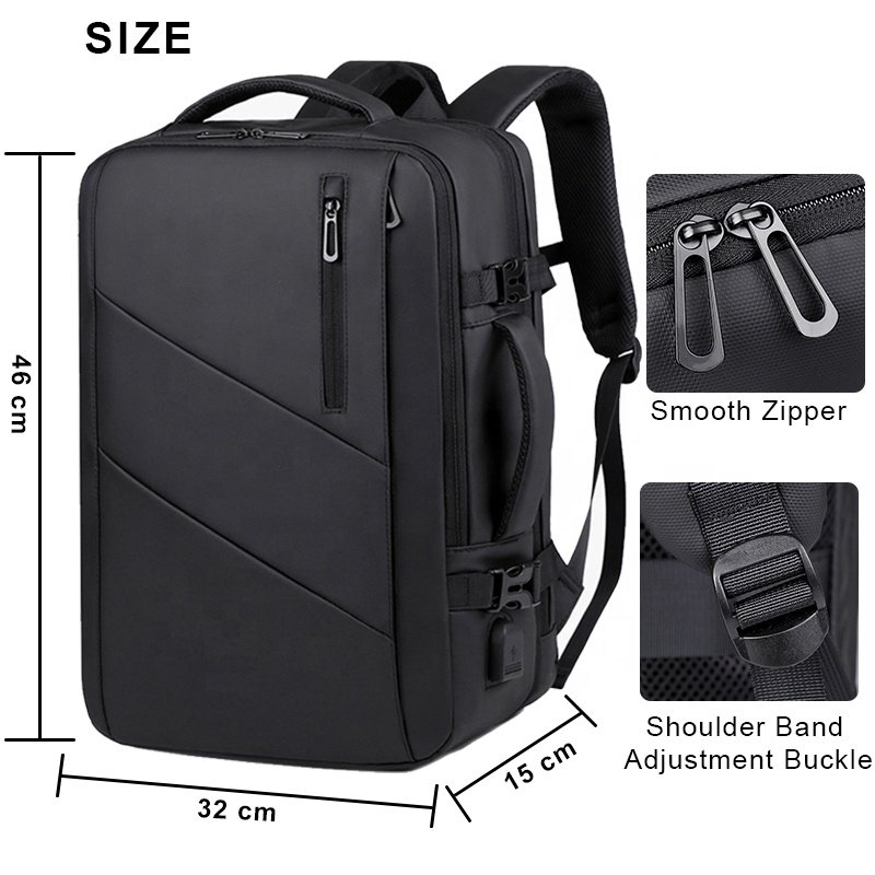 Factory Custom Backpack Outdoor Best Laptop Backpack Bag For Men Expandable Waterproof Business Travel Backpack with USB
