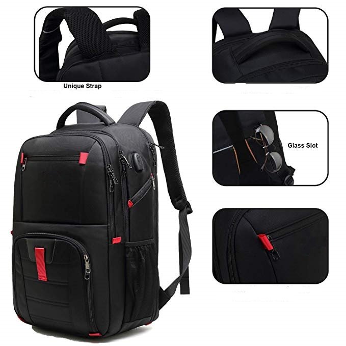Business Travel Laptop Backpack with USB Charging Port School Backpack Laptop Bag
