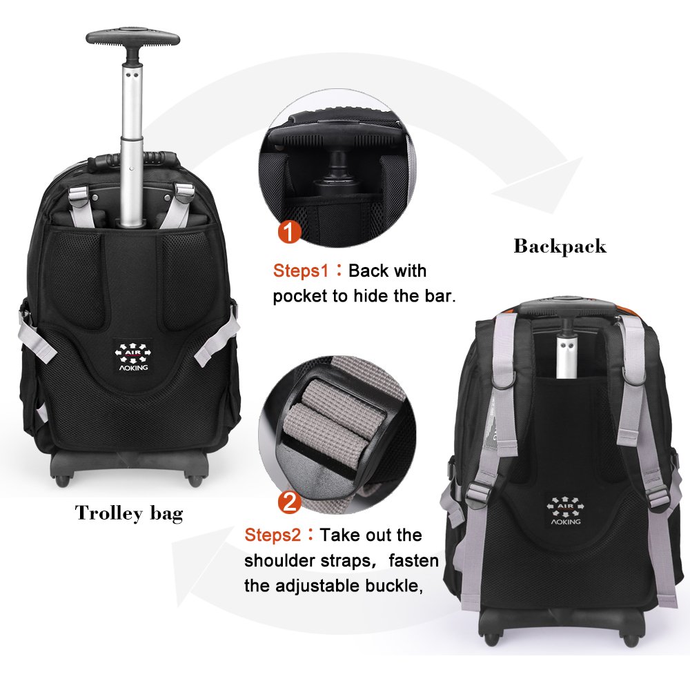 Backpack manufacturer custom Durable design 18 inches mochilas con ruedas school rolling trolley laptop backpack large capacity