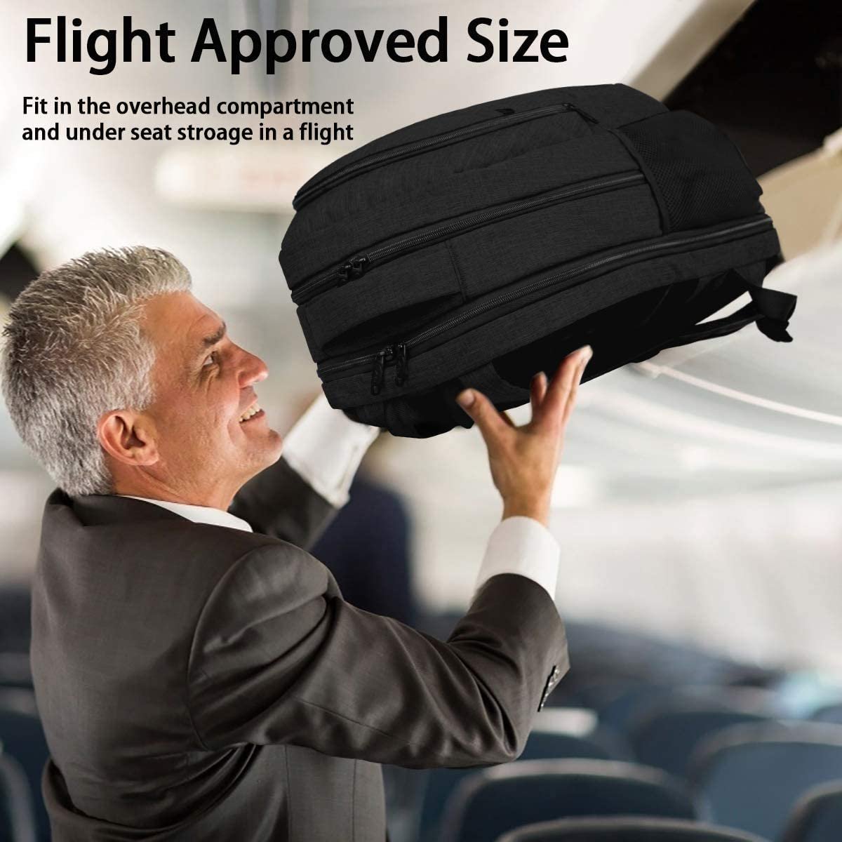 Flight Approved Business computer rucksack Travel Laptop Backpack with USB Charger Port