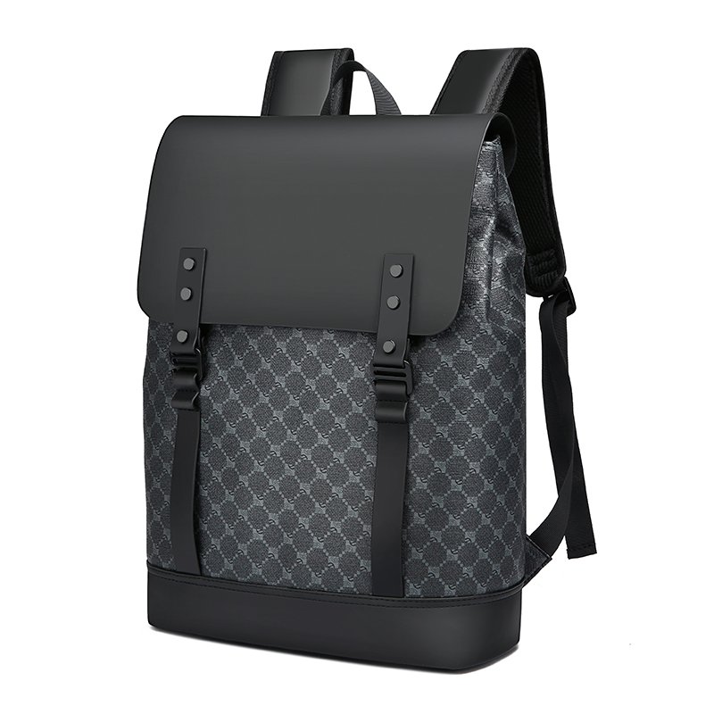 Trendy Leisure Large Capacity Business Backpack Waterproof PU Leather Travel Computer Bag Laptop Backpack For Men